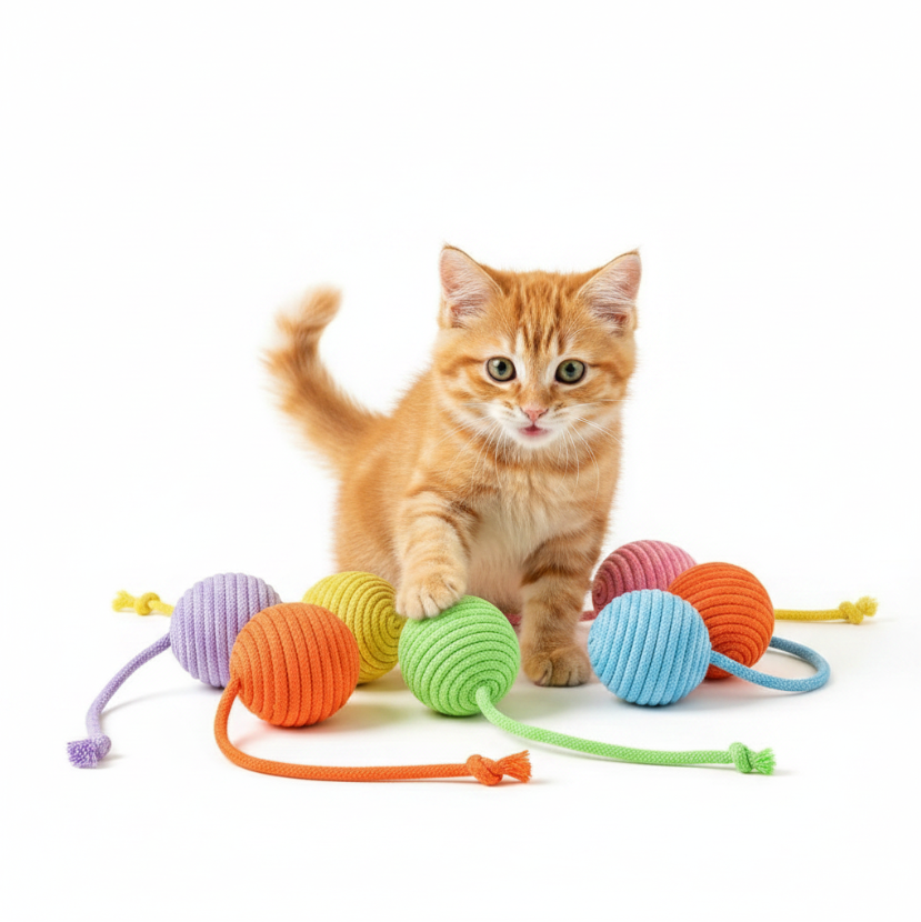 Cotton Rope & Ball Cat Toy