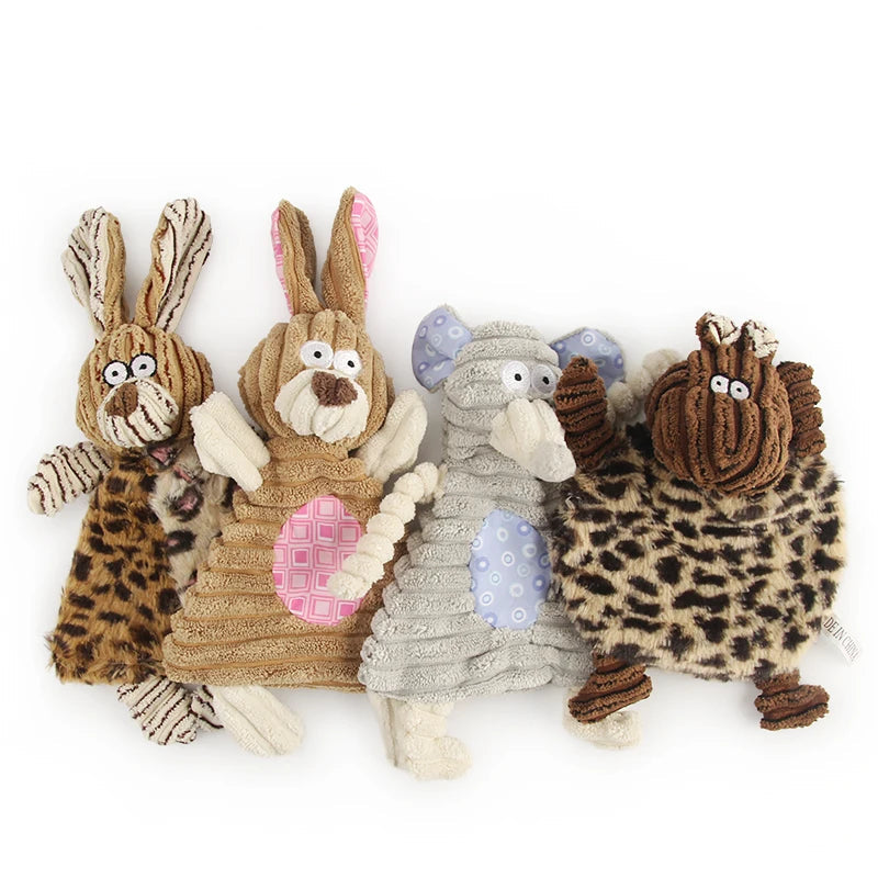 Corduroy Squeaky Animal Dog Toys