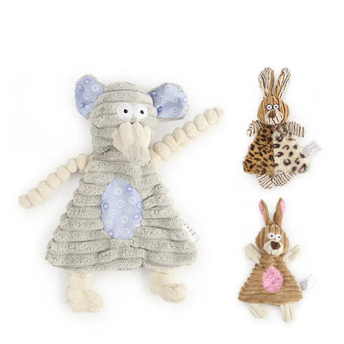 Corduroy Squeaky Animal Dog Toys