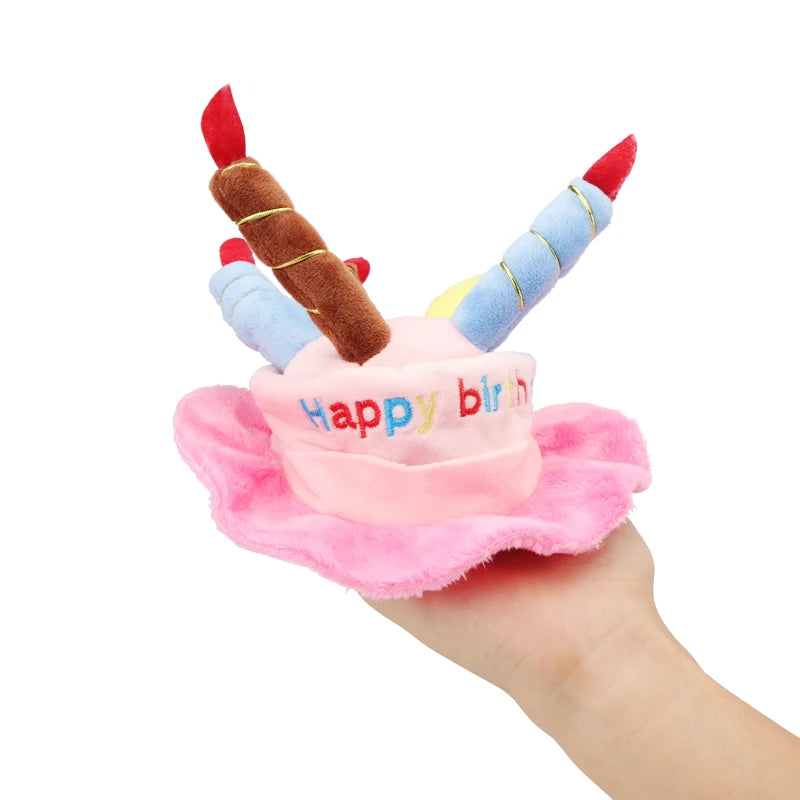 Dog Birthday Hat with Cake & Candles Design