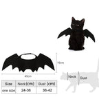 Halloween Black Bat Wings for Cats
