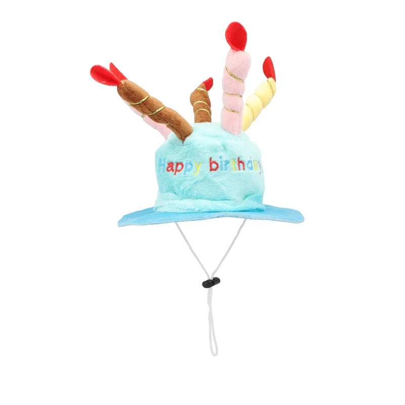 Dog Birthday Hat with Cake & Candles Design