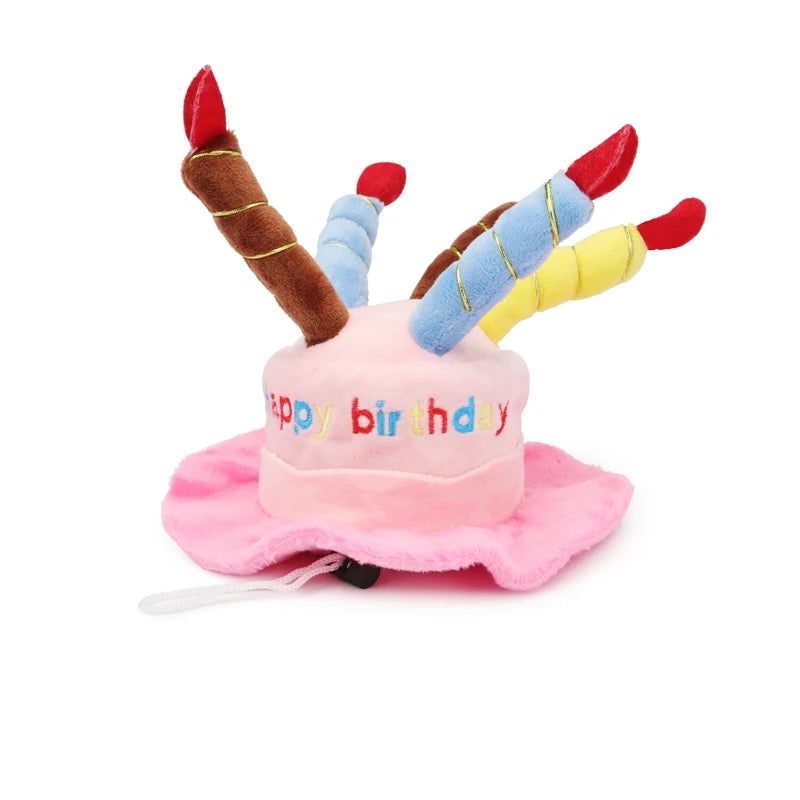 Dog Birthday Hat with Cake & Candles Design