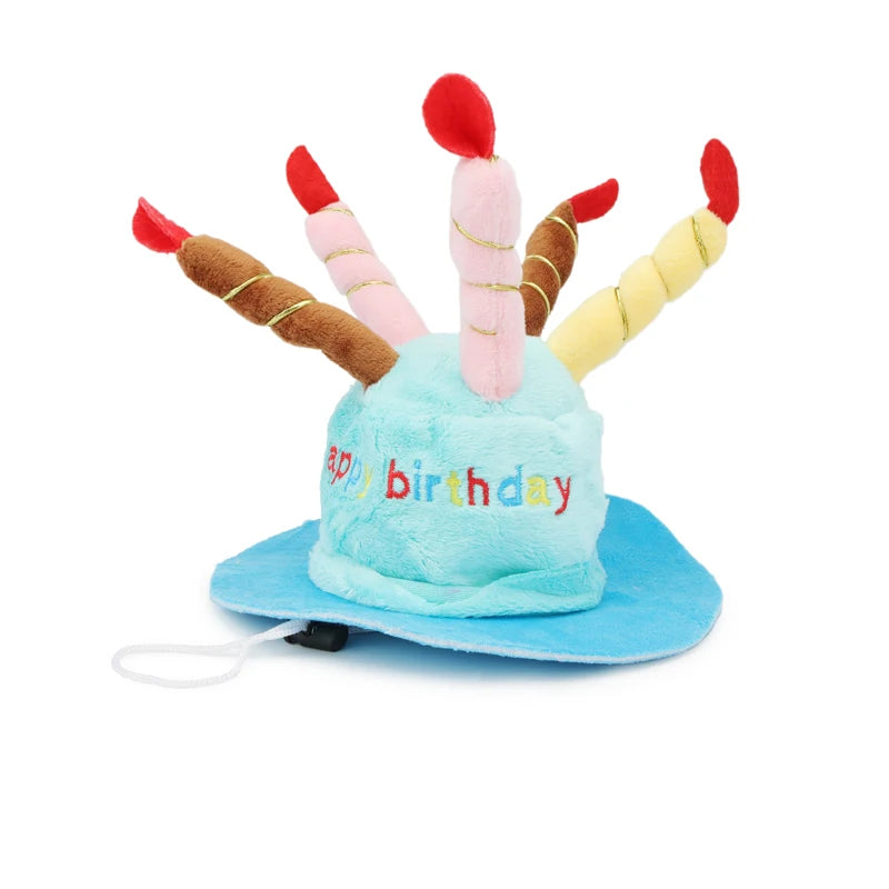 Dog Birthday Hat with Cake & Candles Design