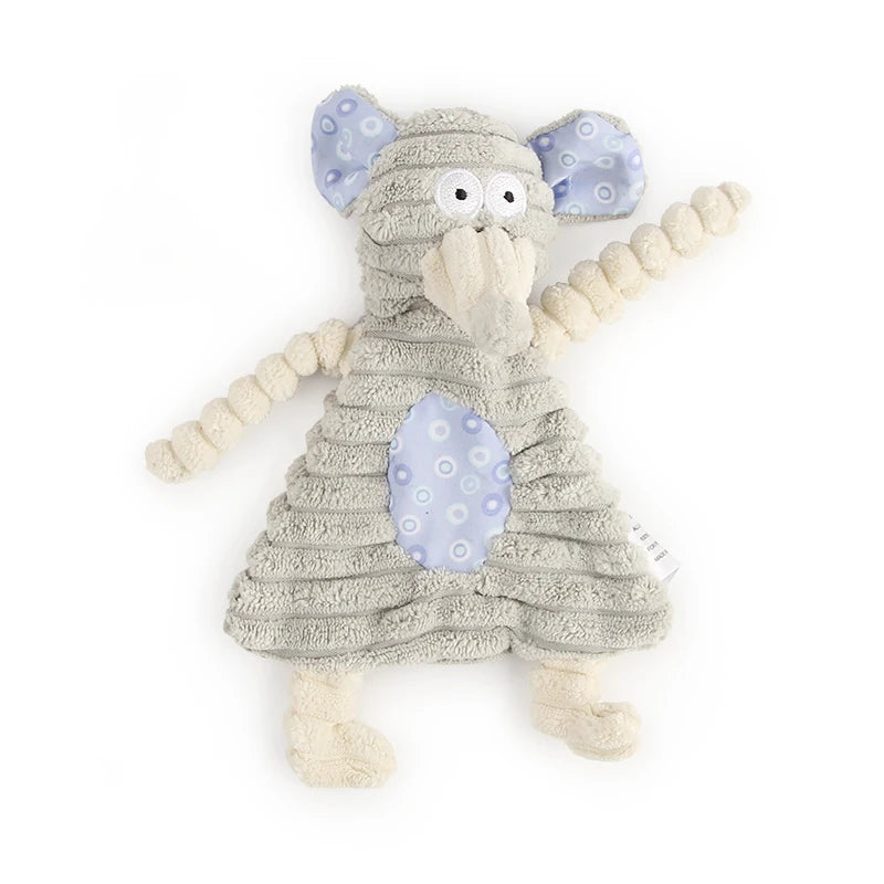 Corduroy Squeaky Animal Dog Toys