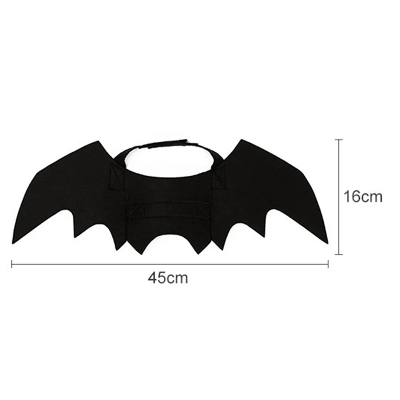 Halloween Black Bat Wings for Cats