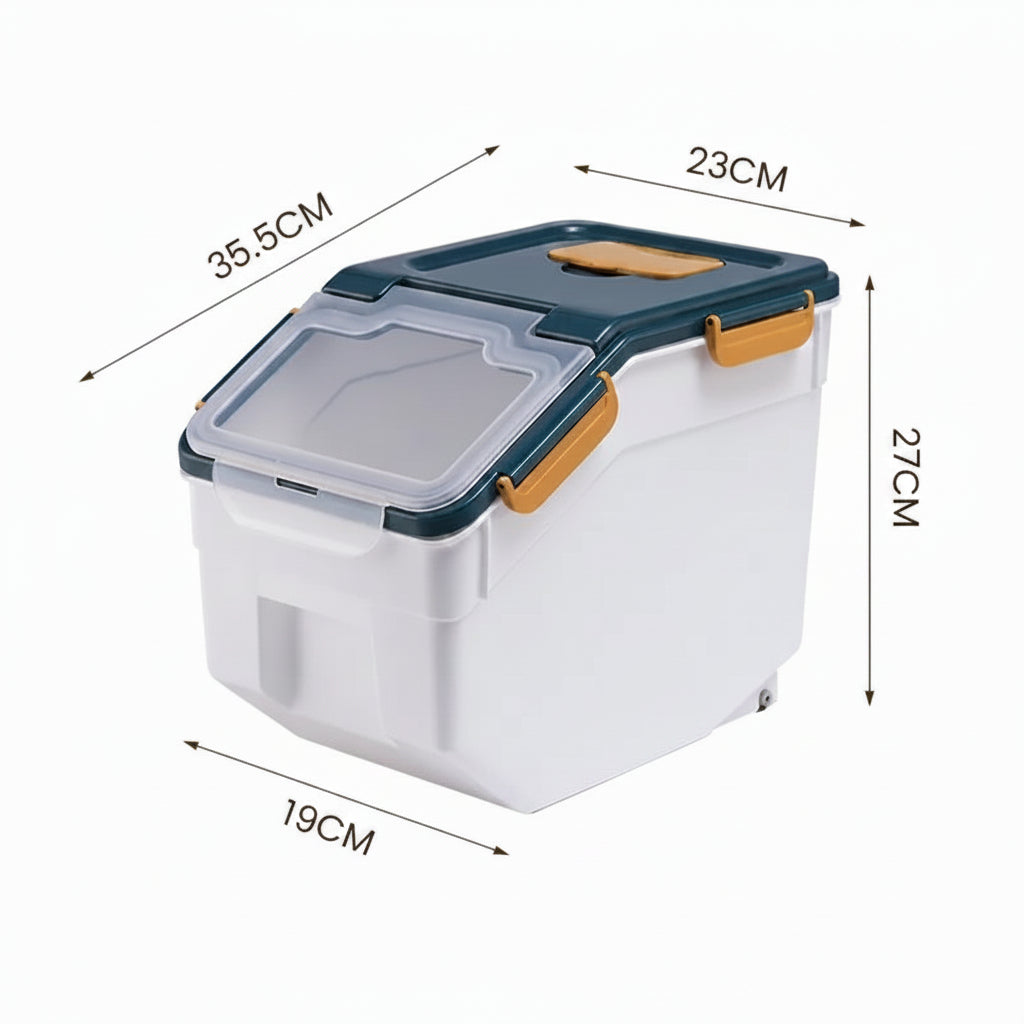Pet Food Storage Container for Dogs & Cats with Measuring Cup & Desiccant