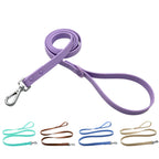 Candy Color Vegan Leather Dog Leash – Waterproof & Lightweight