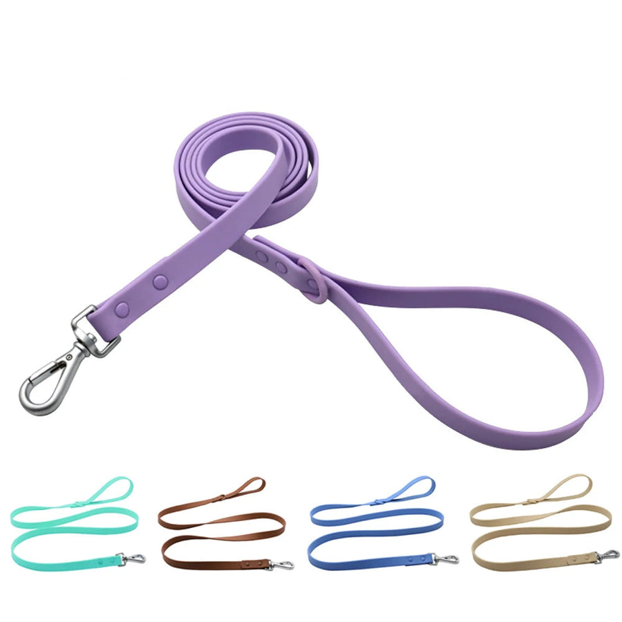 Candy Color Vegan Leather Dog Leash – Waterproof & Lightweight