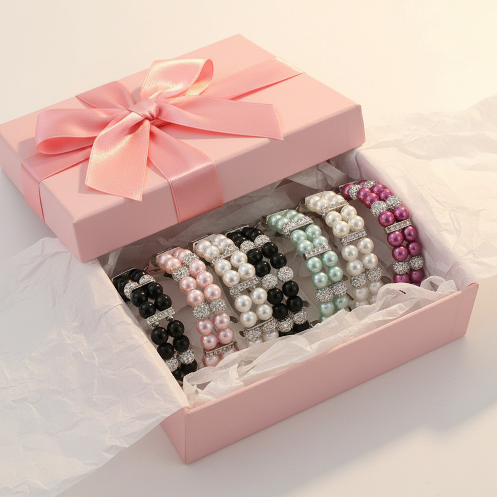 Pearl Pet Collar with Rhinestones for Small/Medium Dogs