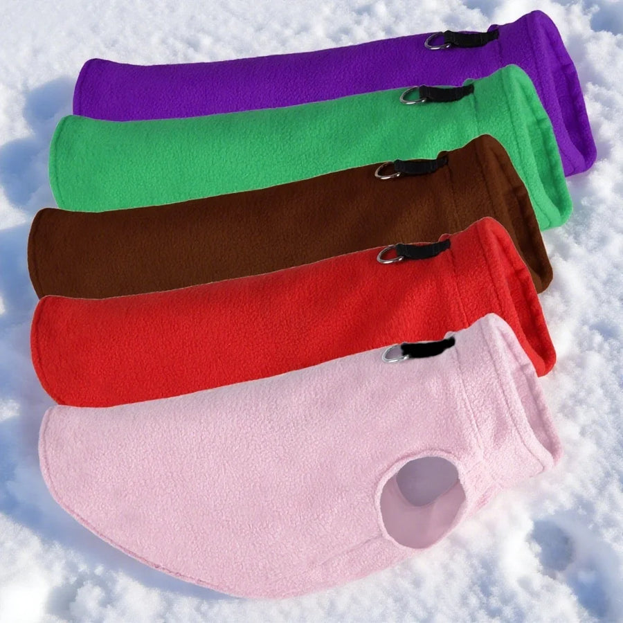 Fleece Dog Vest with Leash Hole for Small Dogs