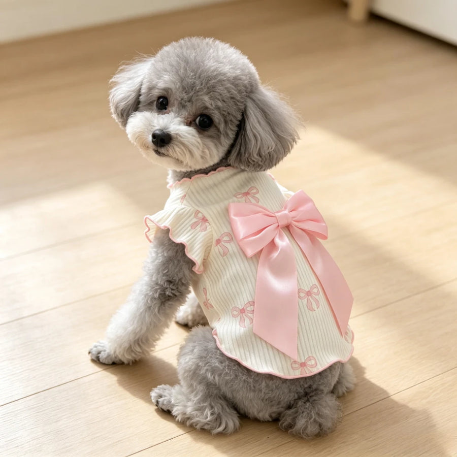 Cute Pink Bow Shirt – Small/Medium Dogs & Cats