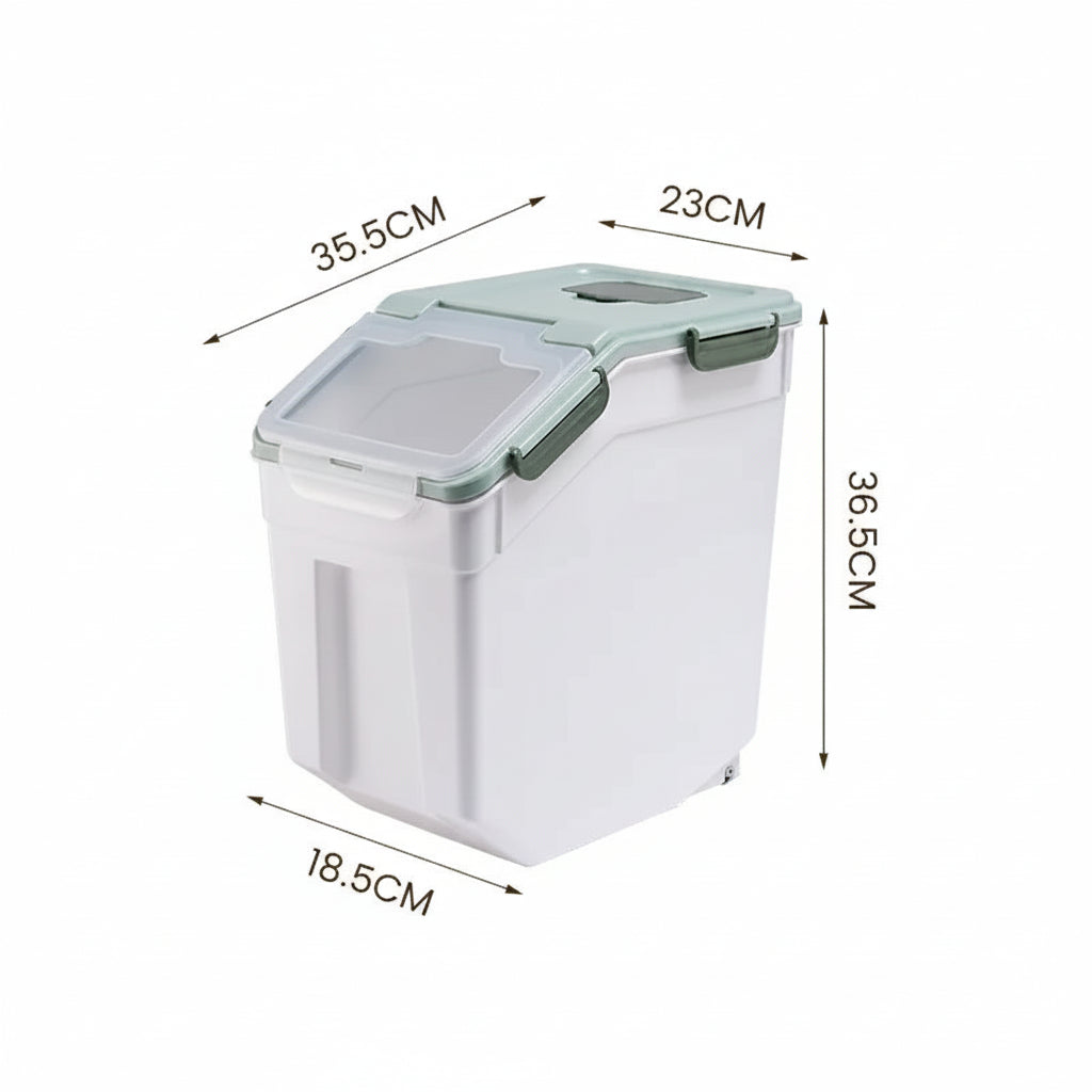 Pet Food Storage Container for Dogs & Cats with Measuring Cup & Desiccant