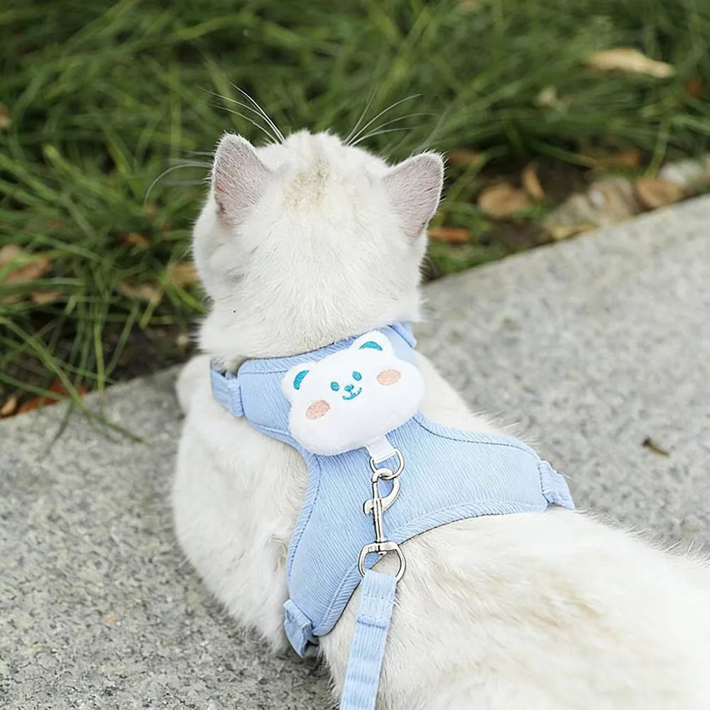 Cute Animal Harness & Leash Set for Cats