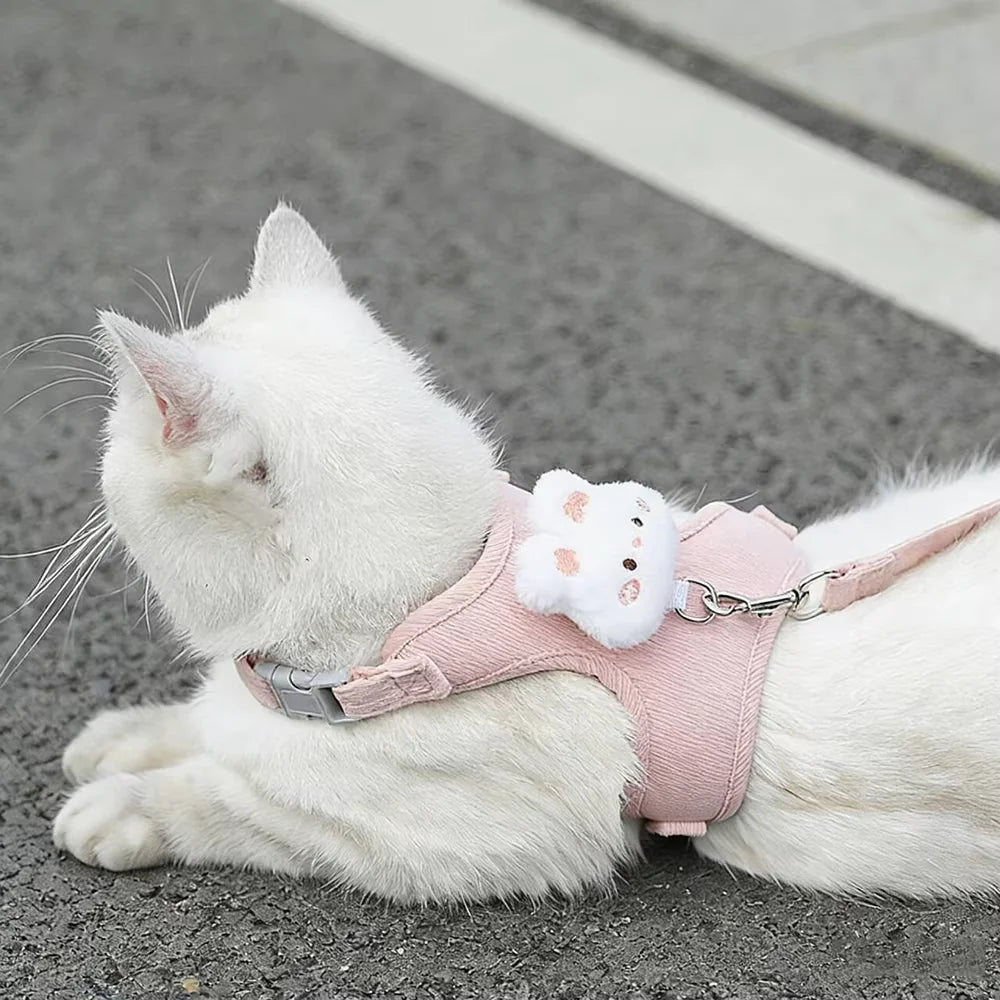 Cute Animal Harness & Leash Set for Cats