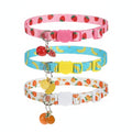 Breakaway Cat Collars with Bell & Cute Pendants — 3-Pack