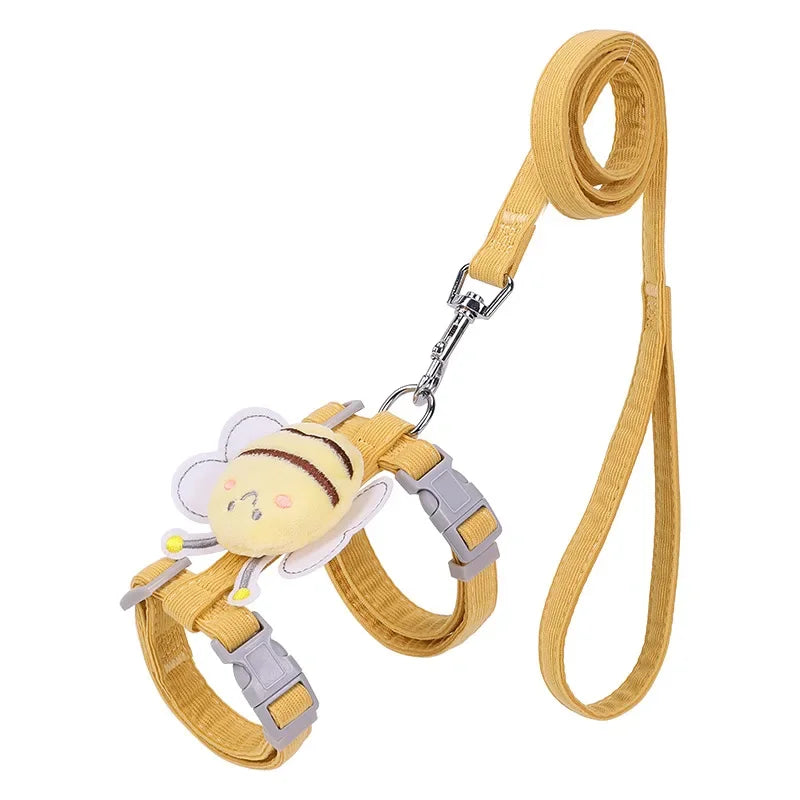 Adjustable Cartoon Bee Harness & Leash Set