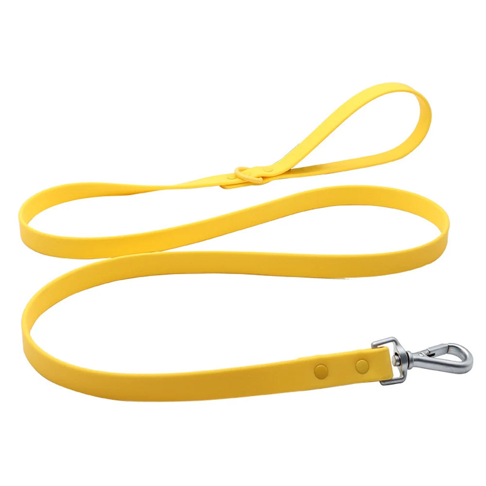 Candy Color Vegan Leather Dog Leash – Waterproof & Lightweight