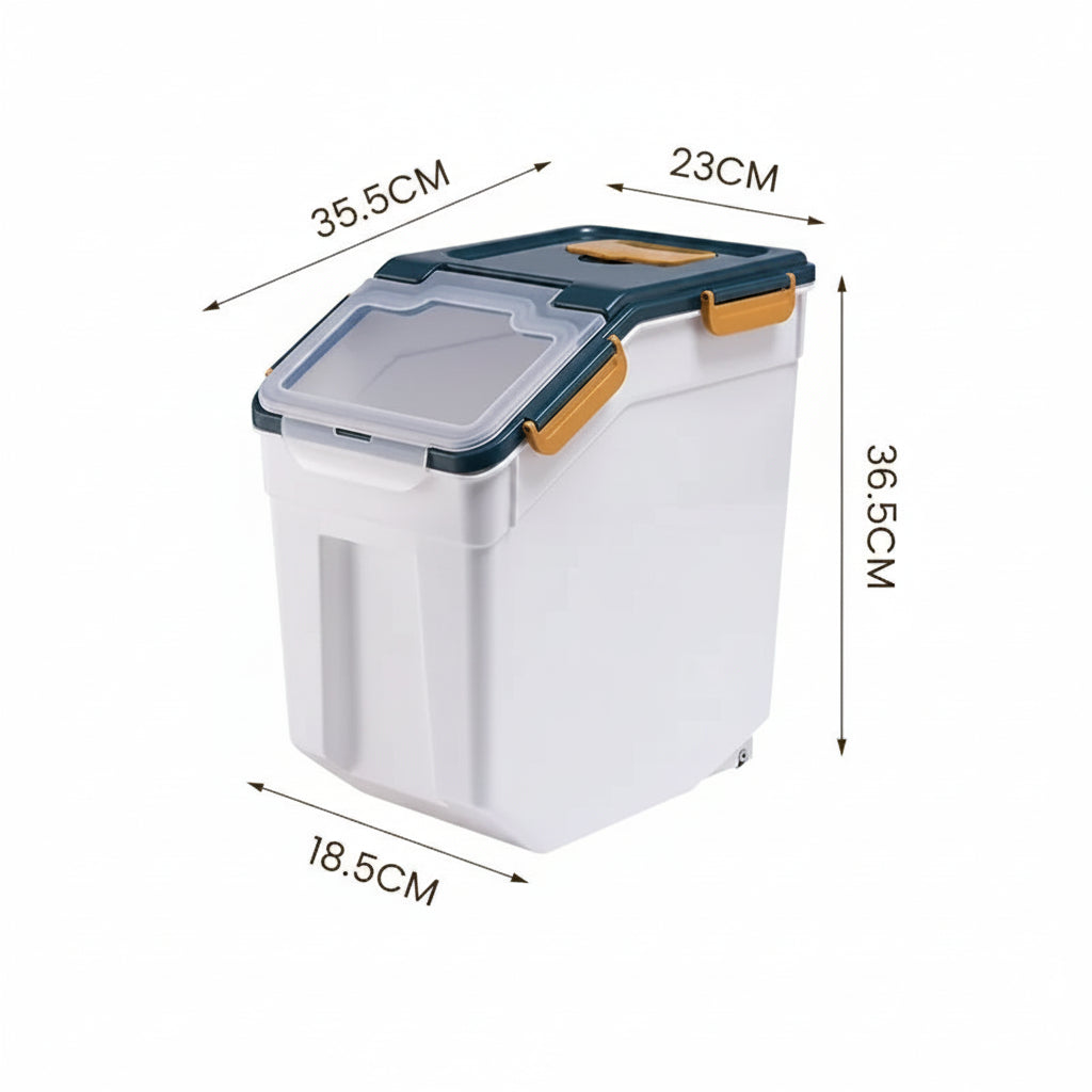 Pet Food Storage Container for Dogs & Cats with Measuring Cup & Desiccant