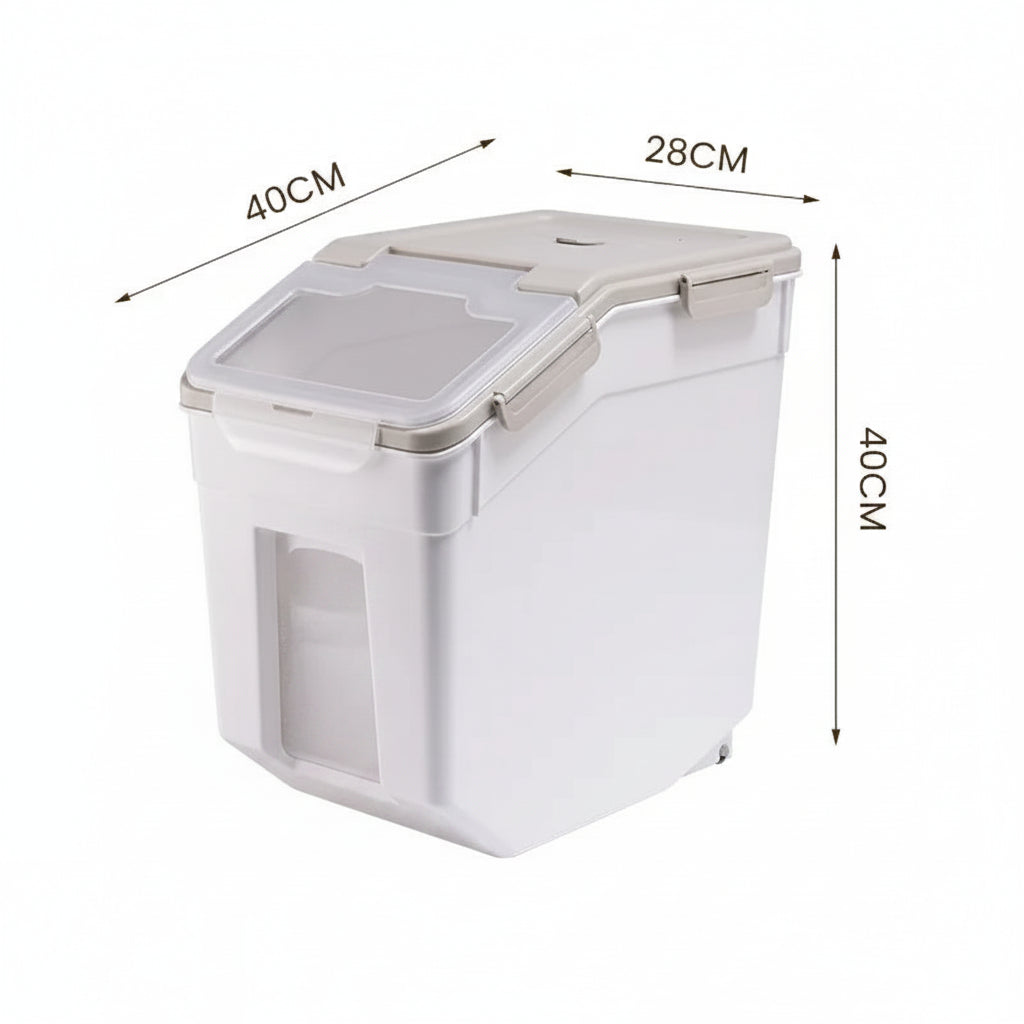 Pet Food Storage Container for Dogs & Cats with Measuring Cup & Desiccant