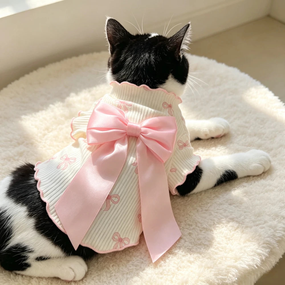 Cute Pink Bow Shirt – Small/Medium Dogs & Cats
