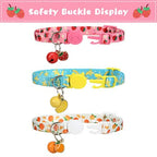 Breakaway Cat Collars with Bell & Cute Pendants — 3-Pack