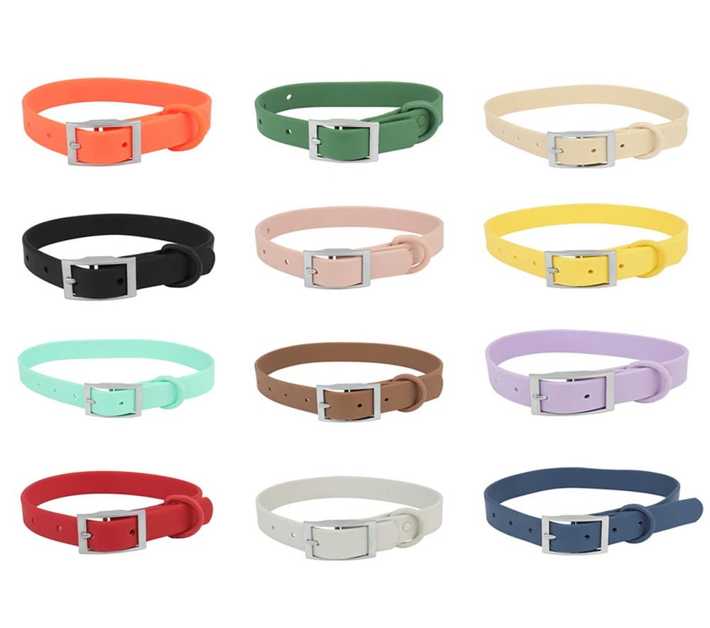 Vegan Leather Small/Medium Dog & Cat Collar — Adjustable, Candy Colors