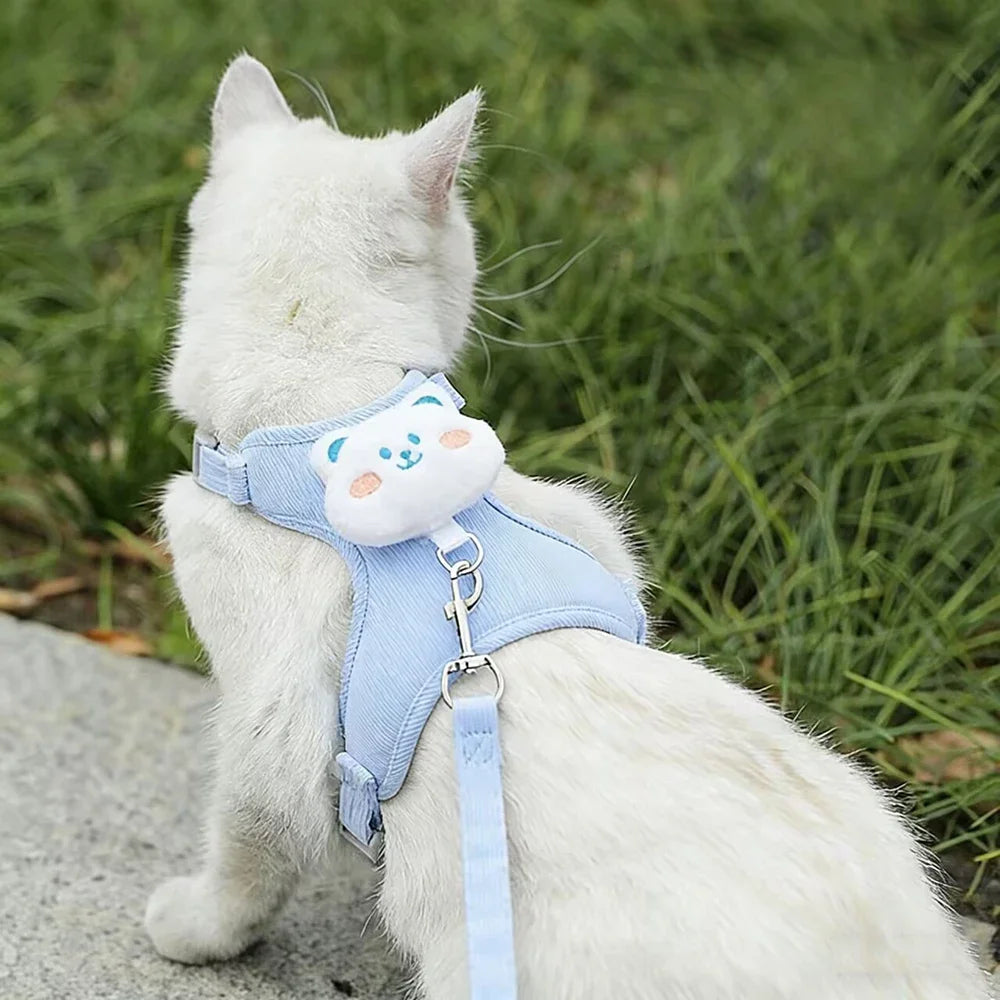 Cute Animal Harness & Leash Set for Cats