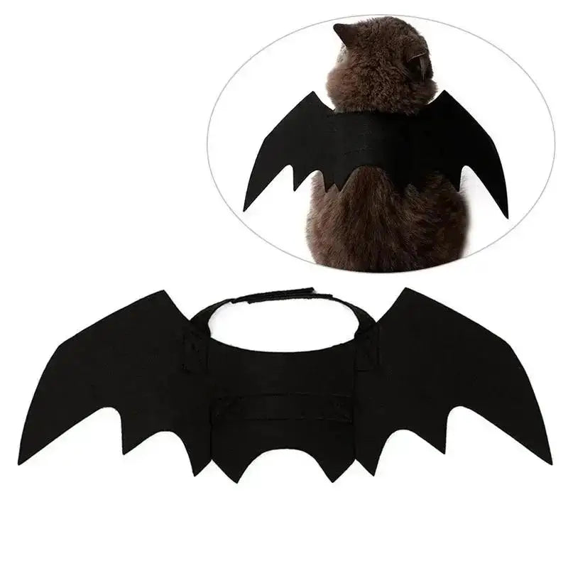 Halloween Black Bat Wings for Cats