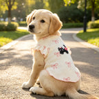 Pink Bow & Cat Print Pet T-Shirt Vest for Cats & Small Dogs