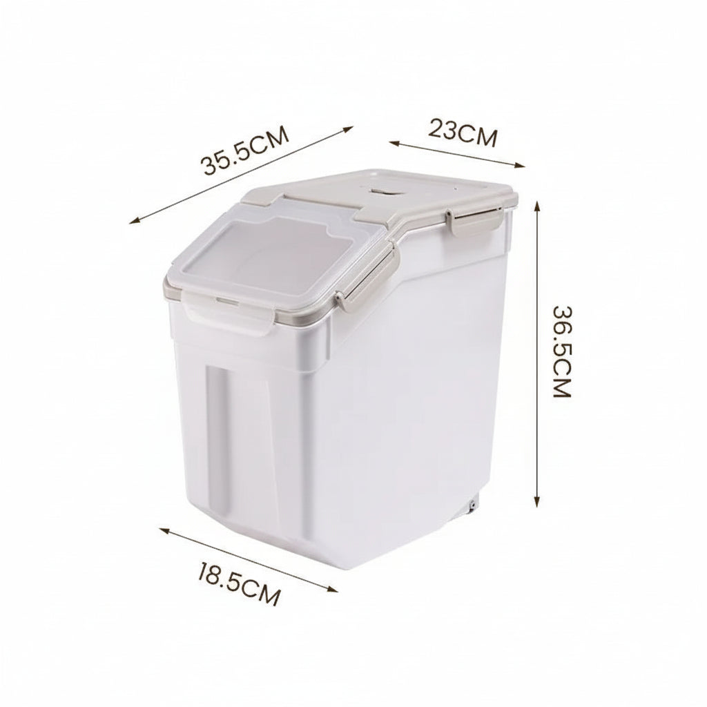 Pet Food Storage Container for Dogs & Cats with Measuring Cup & Desiccant