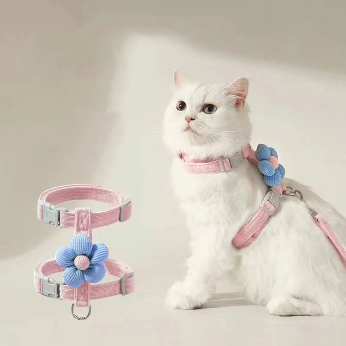 Adjustable Harness & Leash Set for Small Dogs and Cats