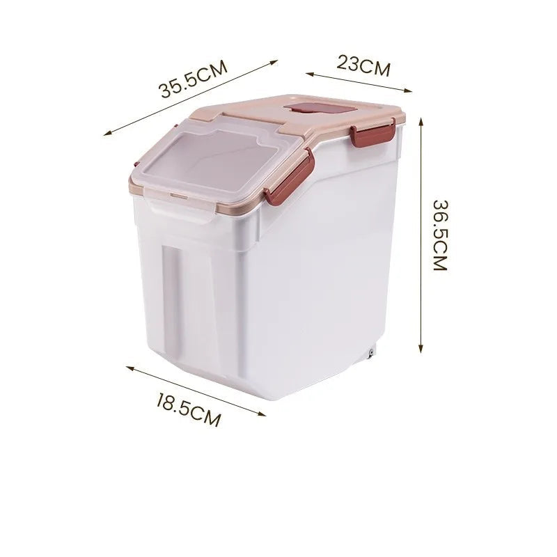 Pet Food Storage Container for Dogs & Cats with Measuring Cup & Desiccant