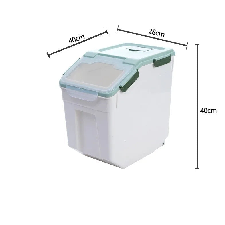 Pet Food Storage Container for Dogs & Cats with Measuring Cup & Desiccant