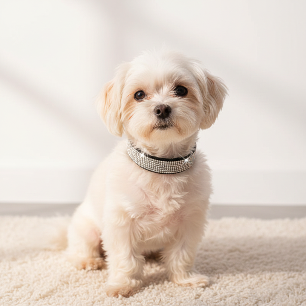 Rhinestone Leather Pet Collar