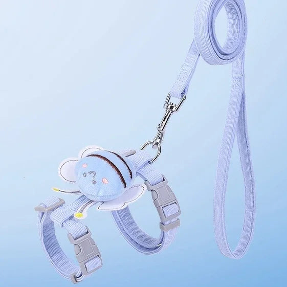 Adjustable Cartoon Bee Harness & Leash Set
