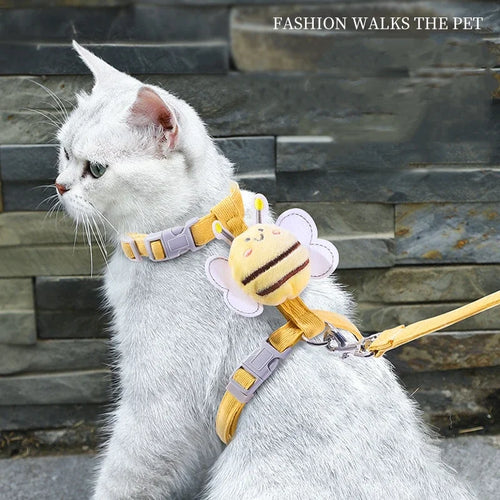 Adjustable Cartoon Bee Harness & Leash Set