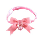 Pink Bell, Bow, and Pearl Cat Collar