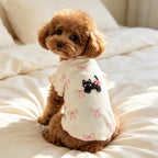 Pink Bow & Cat Print Pet T-Shirt Vest for Cats & Small Dogs