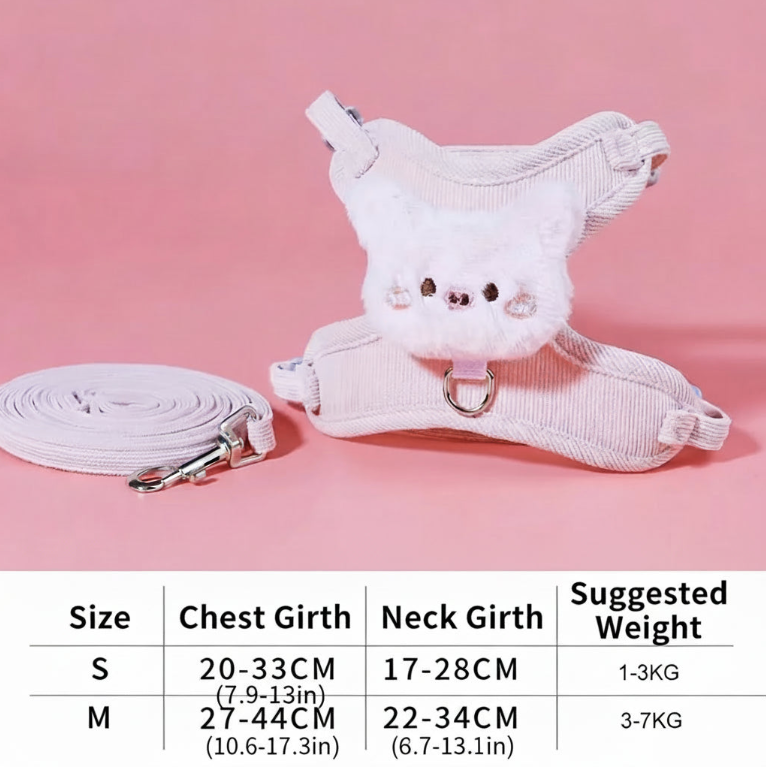 Cute Animal Harness & Leash Set for Cats