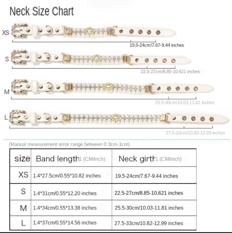 Pearl & Crystal Pet Collar for Small Dogs & Cats