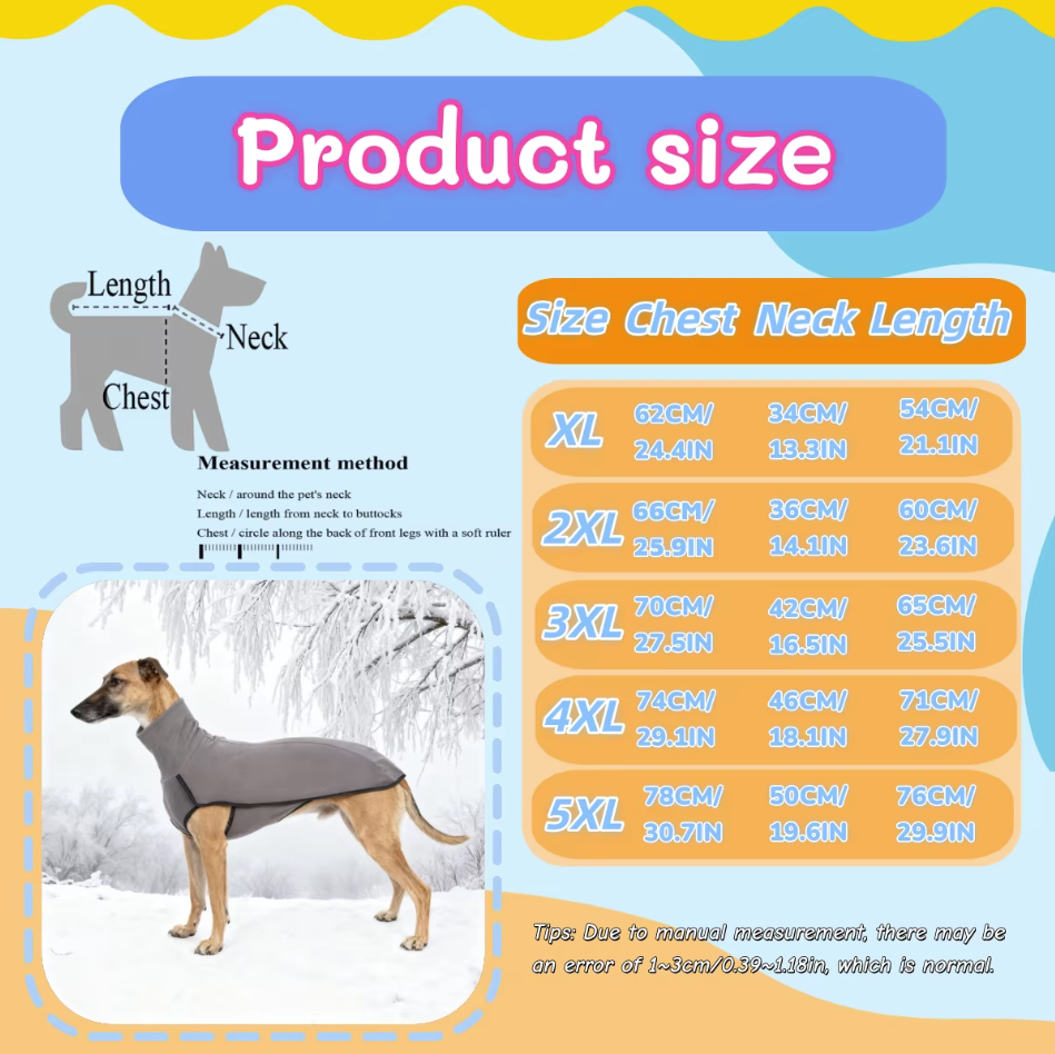 Turtleneck Fleece Coat for Large Dogs